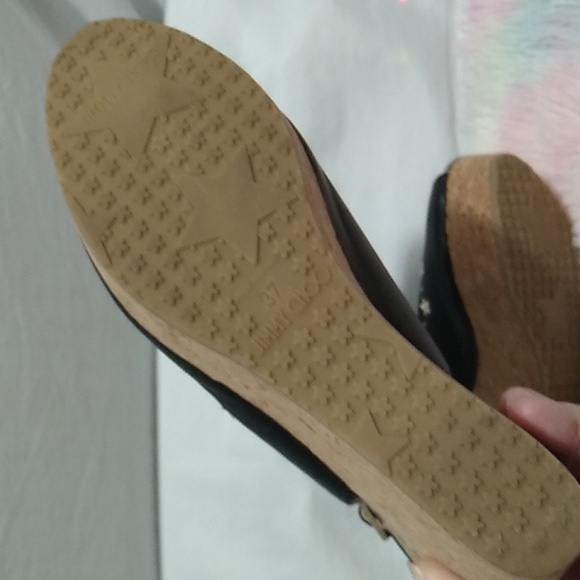 SALE! Authentic Jimmy Choo Star Studded Wedge Sandals Sz.7 or 37 Worn 1X - Picture 13 of 16